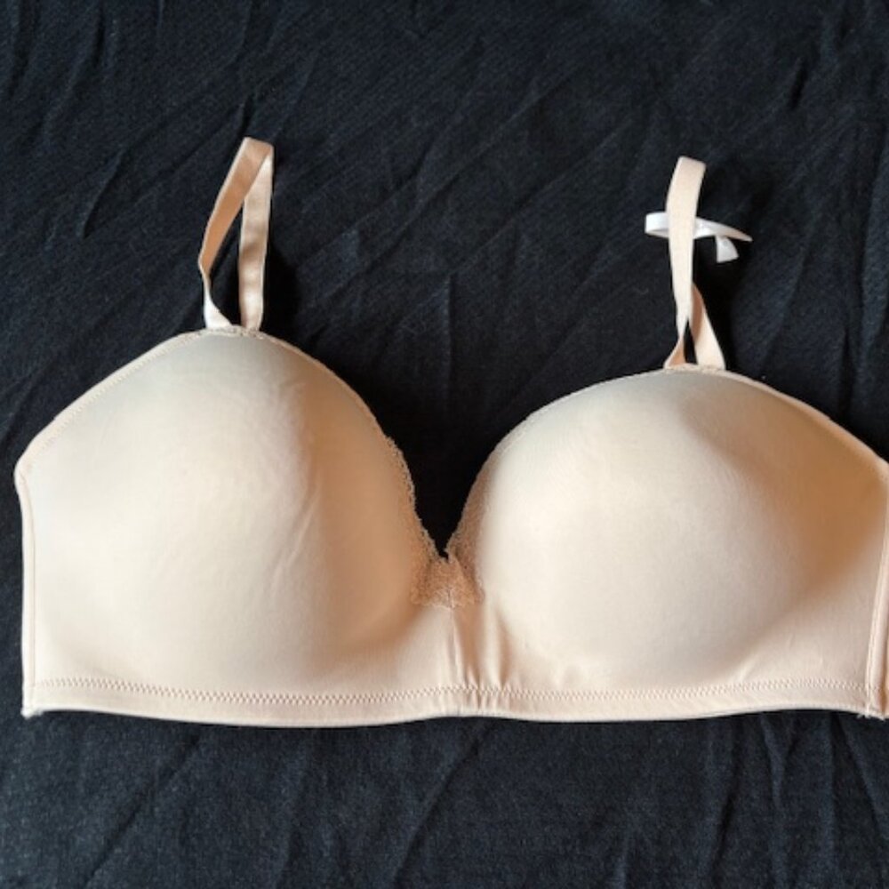 R Line Ambre Beige Padded Bra Adjustable Straps Size 42D NWT